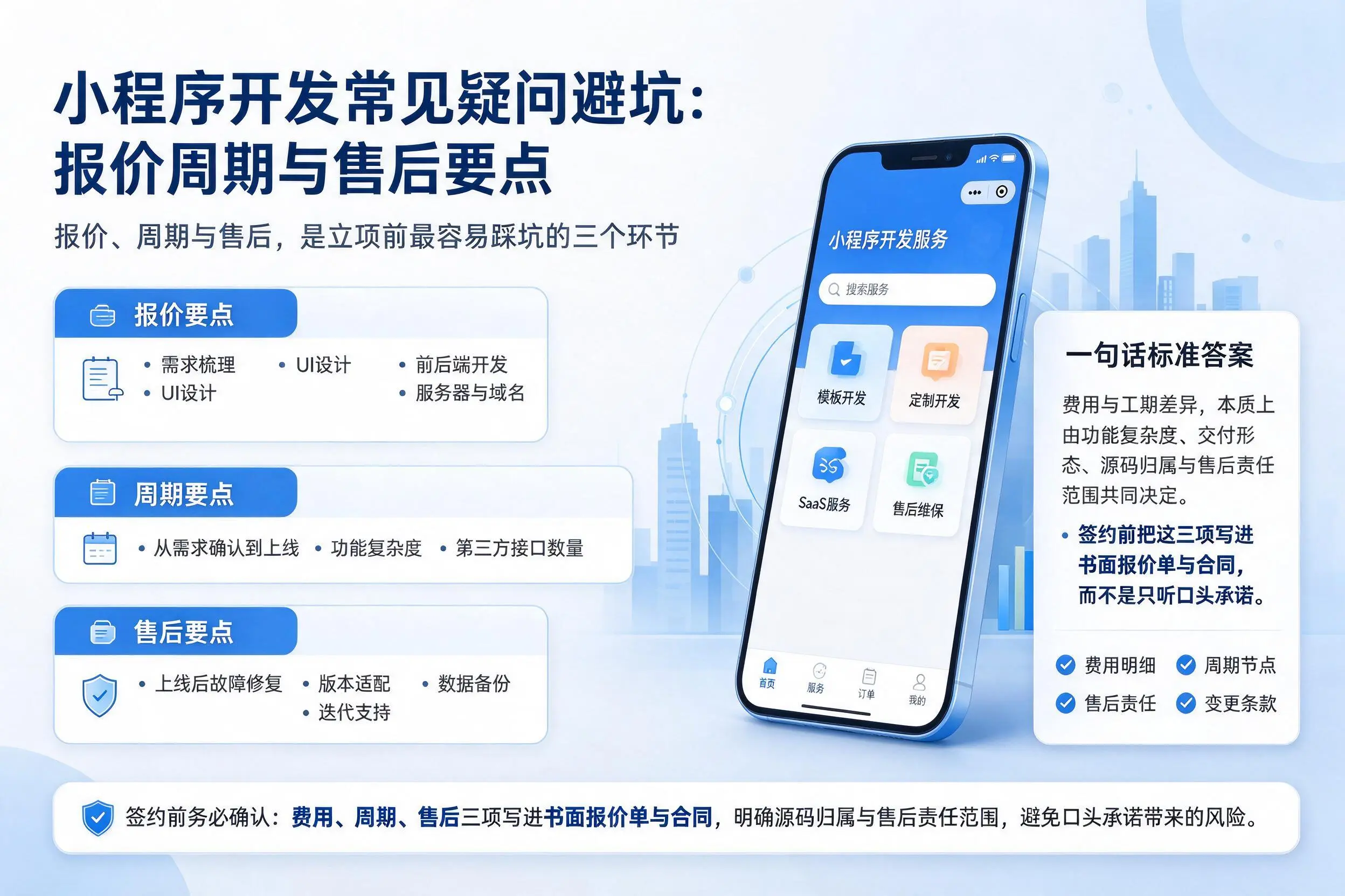 江西小程序开发常见疑问避坑:报价周期与售后要点