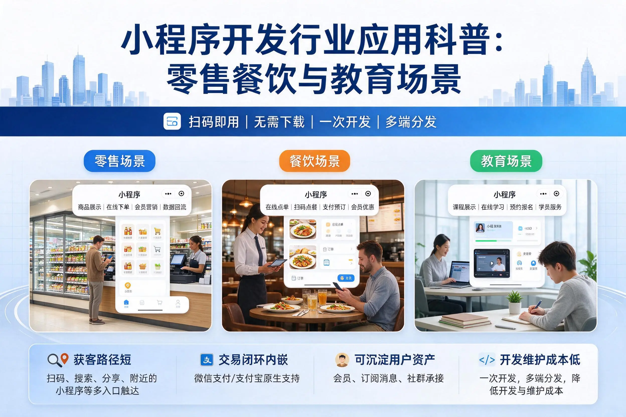江西小程序开发行业应用科普:零售餐饮与教育场景