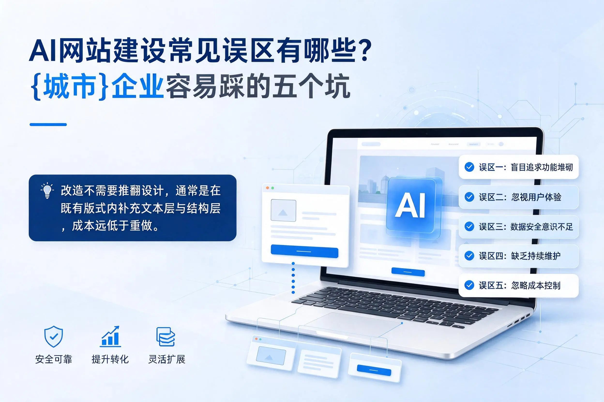 AI网站建设常见误区有哪些?江西企业容易踩的五个坑