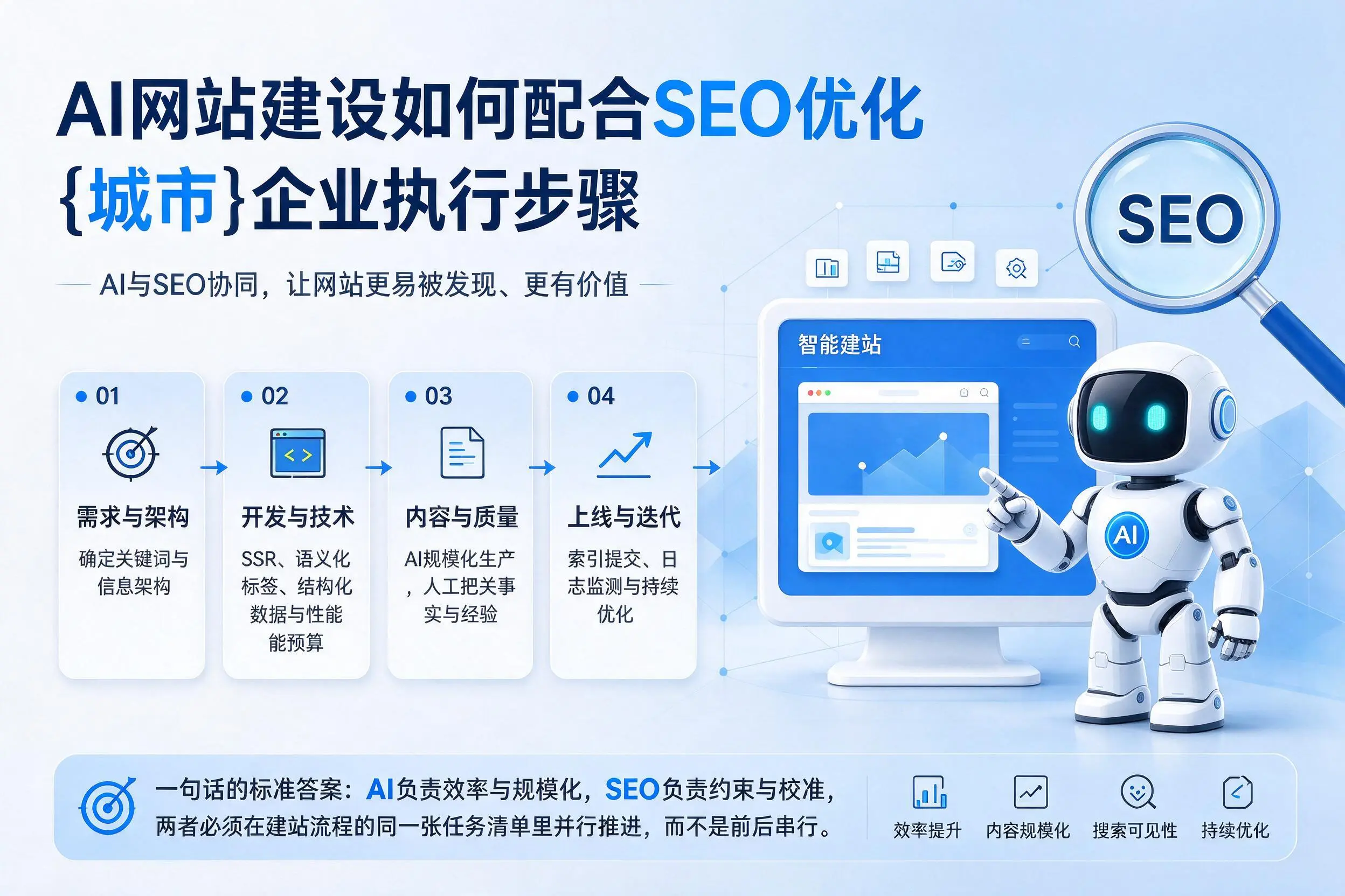 AI网站建设如何配合SEO优化,江西企业执行步骤