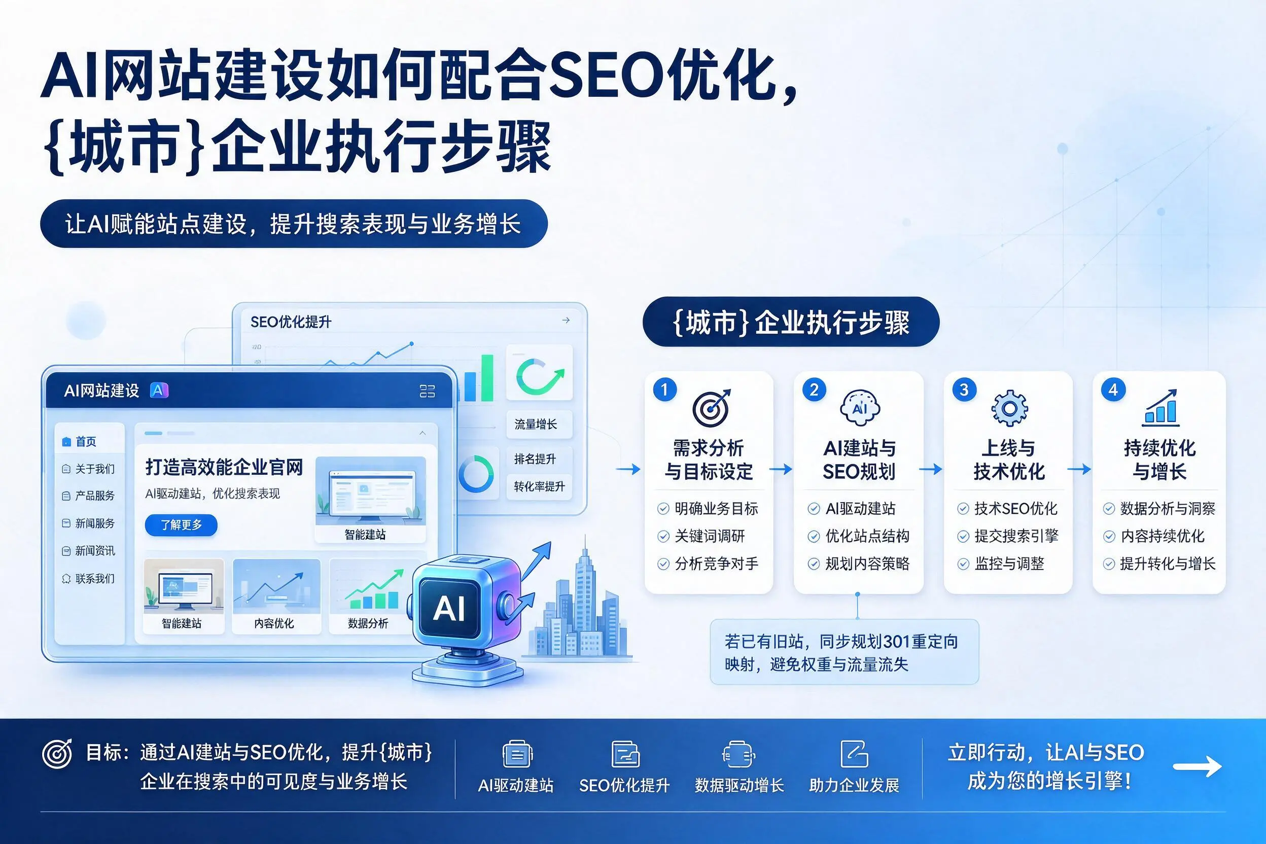 AI网站建设如何配合SEO优化,江西企业执行步骤