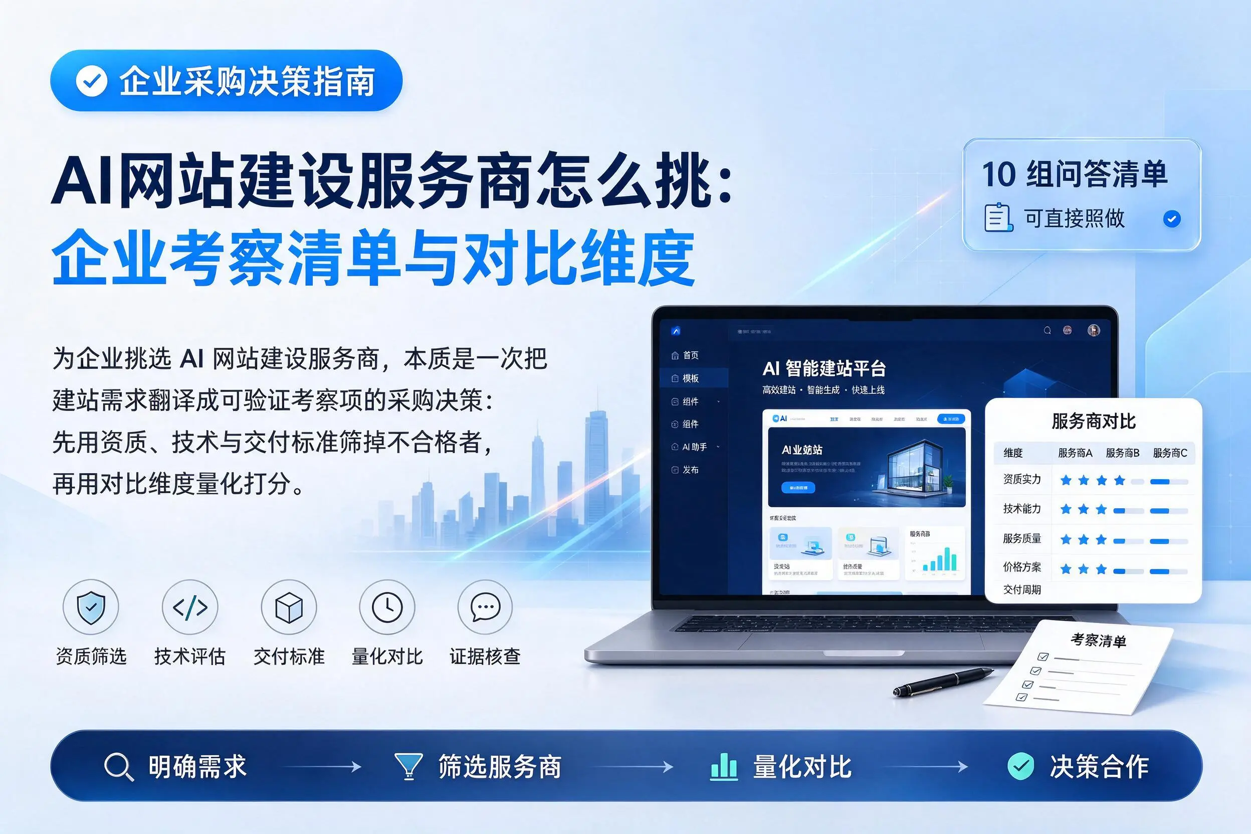 AI网站建设服务商怎么挑：江西企业考察清单与对比维度