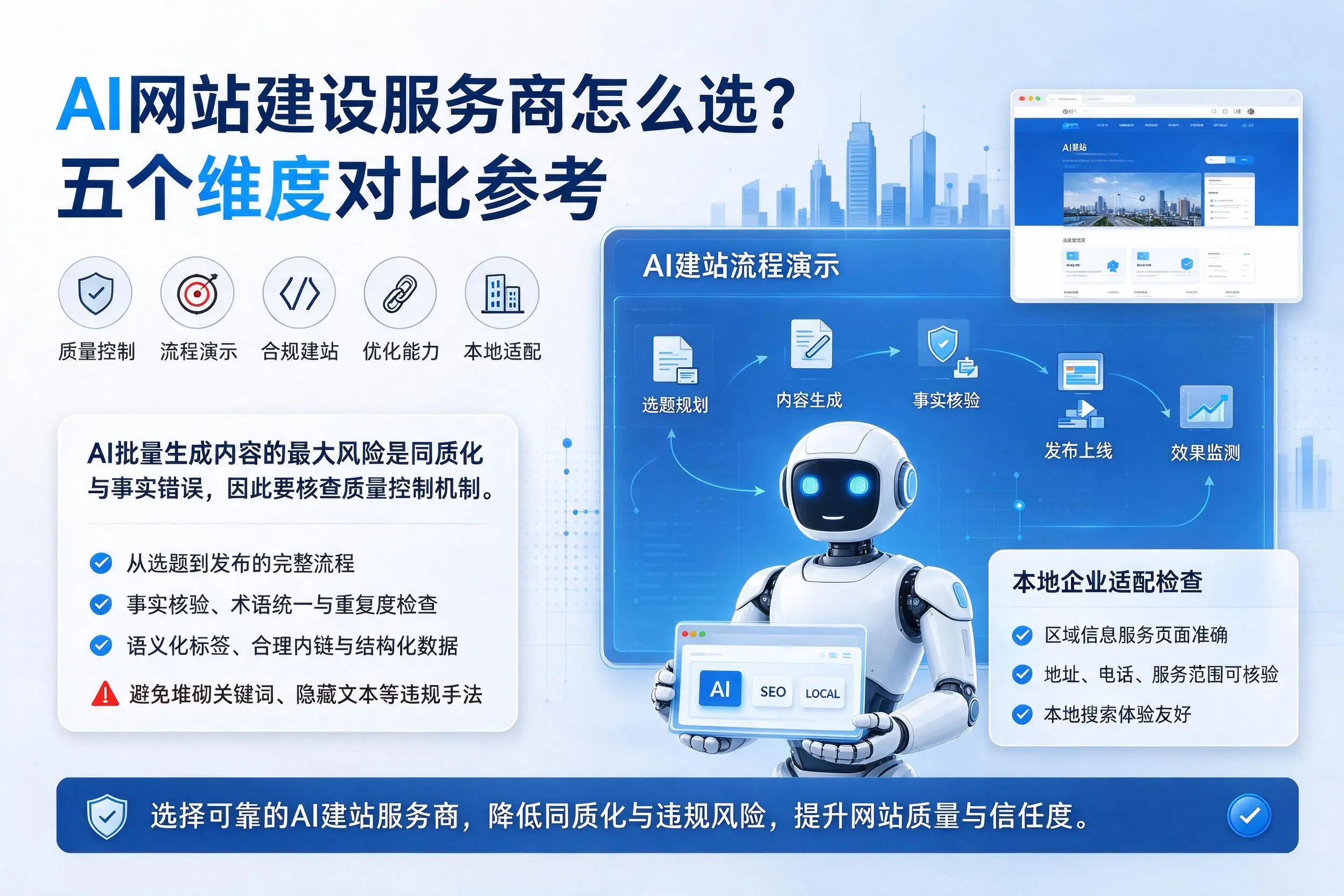 江西AI网站建设服务商怎么选？五个维度对比参考